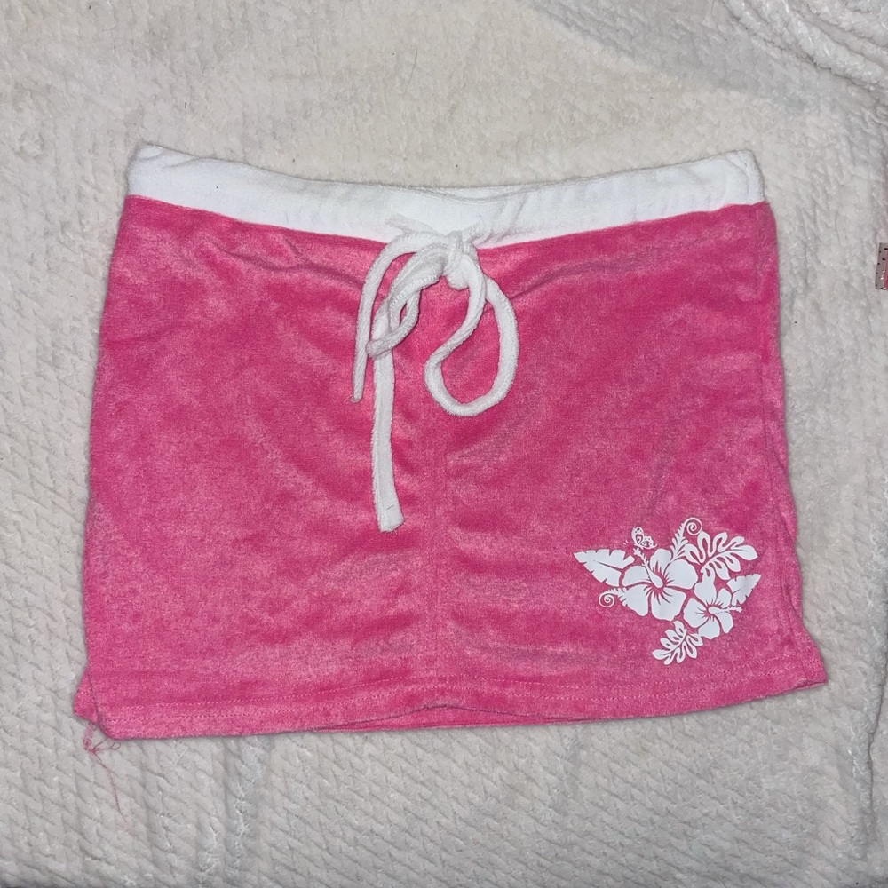 🌸Y2K Pink Terry Cloth Mini Skirt🌸